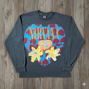 NIRVANA “Heart Shaped Box” Long Sleeve Single Stitch Reprint Shirt - XL